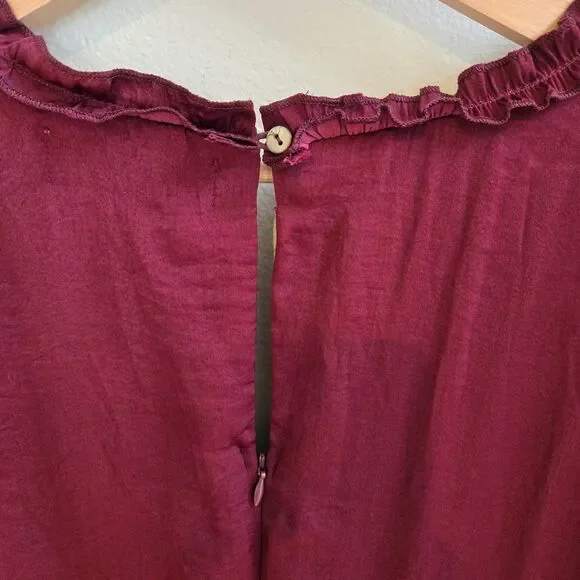 GAL Ruffle VNeck Dress M Red Mini Boho Festival Grunge Renaissance Goth Feminine - Picture 5 of 15